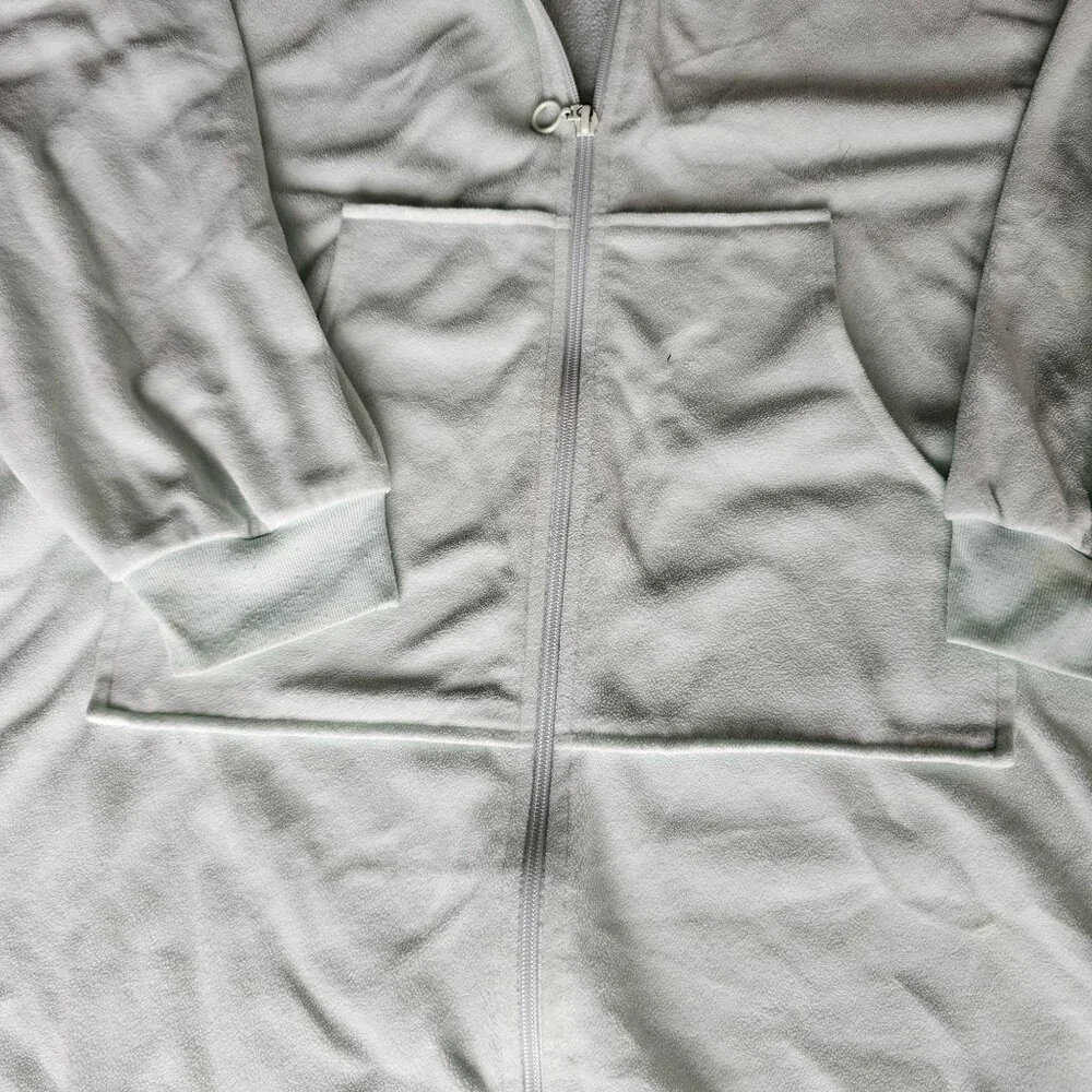 Vanity Fair Women's mint Green long Sleeved zipper Robe Pajamas Fleece size S